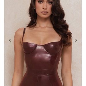 House of Cb Tia Raisin Latex Bodysuit